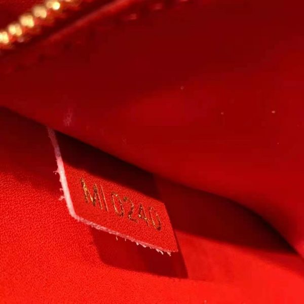 Louis Vuitton LV Women Croisette Chain Wallet Scarlet Red Damier Ebene Coated Canvas (5)