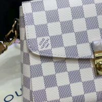 Louis Vuitton LV Women Croisette Hand bag Pink Damier Azur Coated Canvas