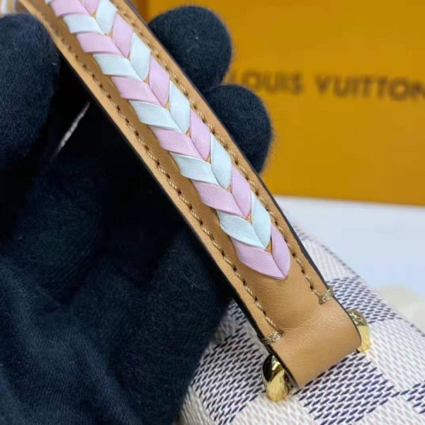 Louis Vuitton LV Women Croisette Hand bag Pink Damier Azur Coated Canvas (14)