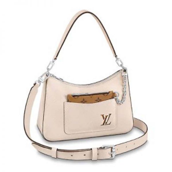 Louis Vuitton LV Women Marelle Handbag Beige Epi Grained Cowhide Leather Canvas