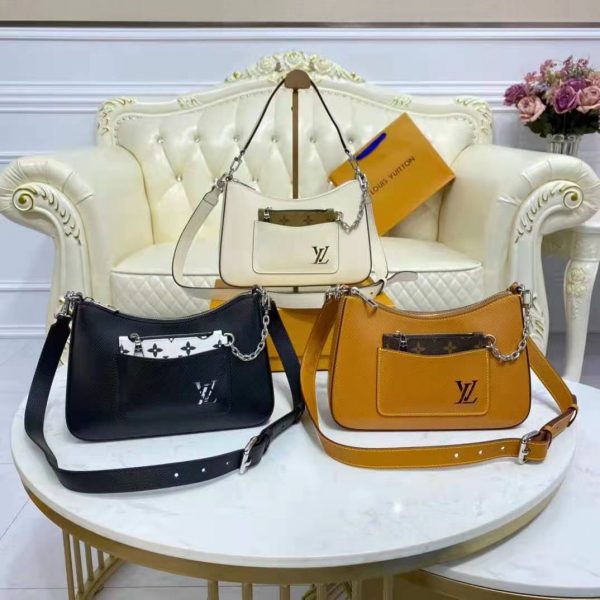Louis Vuitton LV Women Marelle Handbag Beige Epi Grained Cowhide Leather Canvas (3)