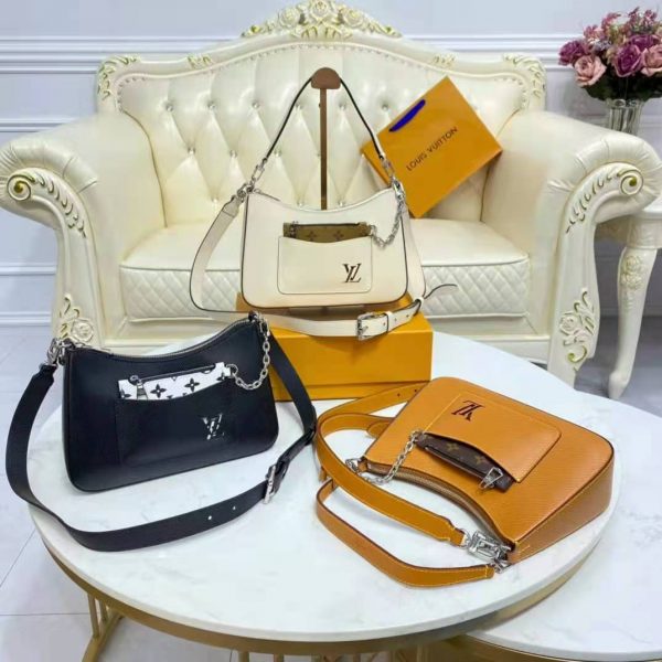 Louis Vuitton LV Women Marelle Handbag Beige Epi Grained Cowhide Leather Canvas (4)