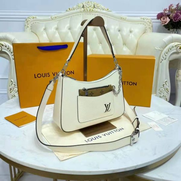 Louis Vuitton LV Women Marelle Handbag Beige Epi Grained Cowhide Leather Canvas (7)