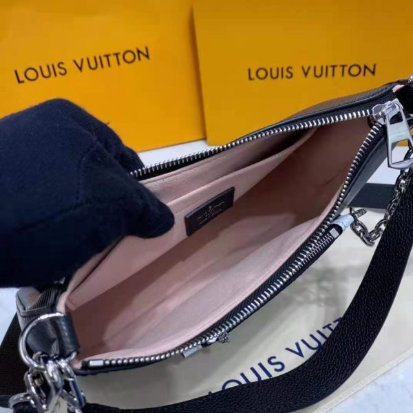 Louis Vuitton LV Women Marelle Handbag Black Epi Grained Cowhide Leather Canvas (10)