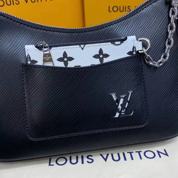 Louis Vuitton LV Women Marelle Handbag Black Epi Grained Cowhide Leather Canvas (16)