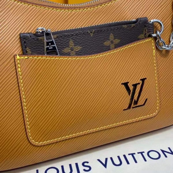 Louis Vuitton LV Women Marelle Handbag Honey Gold Epi Grained Cowhide Leather Canvas (10)