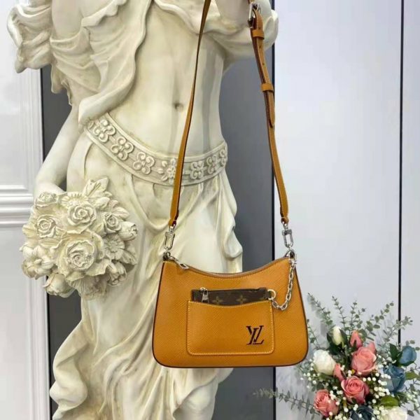 Louis Vuitton LV Women Marelle Handbag Honey Gold Epi Grained Cowhide Leather Canvas (2)