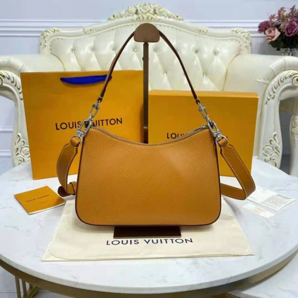 Louis Vuitton LV Women Marelle Handbag Honey Gold Epi Grained Cowhide Leather Canvas (7)