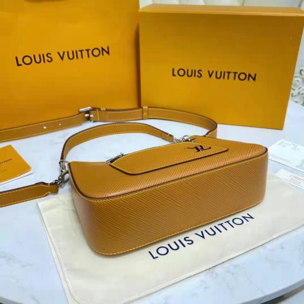 Louis Vuitton LV Women Marelle Handbag Honey Gold Epi Grained Cowhide Leather Canvas (8)