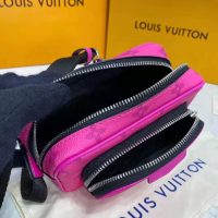 Louis Vuitton LV Women Outdoor Pouch Taigarama Pink Rose Coated Canvas Cowhide Leather