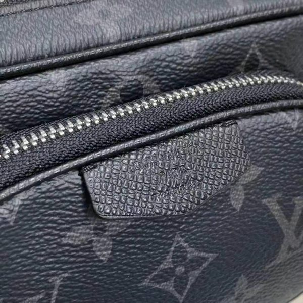 Louis Vuitton LV Women Outdoor Pouch Taigarama Noir Black Coated Canvas Cowhide Leather (10)