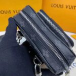 Louis Vuitton LV Men Outdoor Pouch Taigarama Noir Black Coated Canvas Cowhide Leather - Image 9