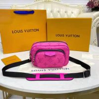 Louis Vuitton LV Women Outdoor Pouch Taigarama Pink Rose Coated Canvas Cowhide Leather