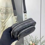 Louis Vuitton LV Men Outdoor Pouch Taigarama Noir Black Coated Canvas Cowhide Leather - Image 8