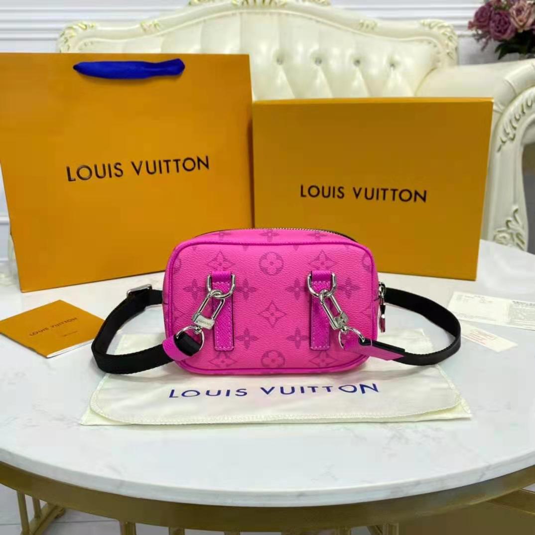 Louis Vuitton LV Women Outdoor Pouch Taigarama Pink Rose Coated Canvas ...