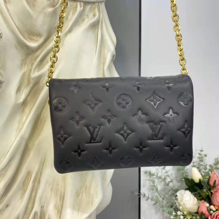 Louis Vuitton LV Women Pochette Coussin Black Monogram Embossed ...