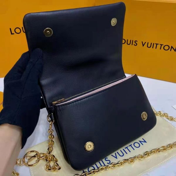 Louis Vuitton LV Women Pochette Coussin Black Monogram Embossed Lambskin (8)
