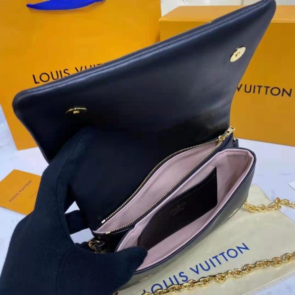 Louis Vuitton LV Women Pochette Coussin Black Monogram Embossed Lambskin (9)