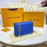 Louis Vuitton LV Women Pochette Coussin Blue Monogram Embossed Lambskin - Image 6