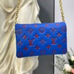 Louis Vuitton LV Women Pochette Coussin Blue Monogram Embossed Lambskin - Image 4
