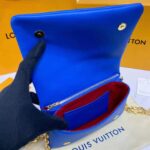Louis Vuitton LV Women Pochette Coussin Blue Monogram Embossed Lambskin - Image 10