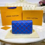 Louis Vuitton LV Women Pochette Coussin Blue Monogram Embossed Lambskin - Image 7