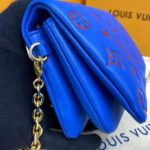 Louis Vuitton LV Women Pochette Coussin Blue Monogram Embossed Lambskin - Image 9