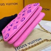 Louis Vuitton LV Women Pochette Coussin Pink Monogram Embossed Lambskin