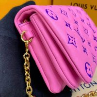 Louis Vuitton LV Women Pochette Coussin Pink Monogram Embossed Lambskin