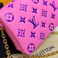 Louis Vuitton LV Women Pochette Coussin Pink Monogram Embossed Lambskin