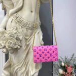 Louis Vuitton LV Women Pochette Coussin Pink Monogram Embossed Lambskin - Image 2