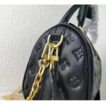 Louis Vuitton LV Women Speedy Bandoulière 22 Handbag Black Embossed Lambskin Leather - Image 7