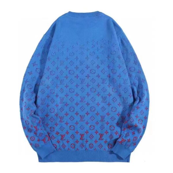 Louis Vuitton Men LVSE Monogram Degrade Crewneck Cotton Gradient Monogram Blue (2)