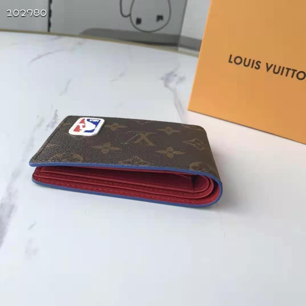Louis Vuitton LV x NBA Brown Monogram Red White Blue Logo Bifold Multiple  Wallet at 1stDibs