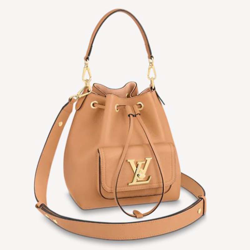 Louis Vuitton Nano Lockme Bucket Beige Leather ref.189352 - Joli Closet