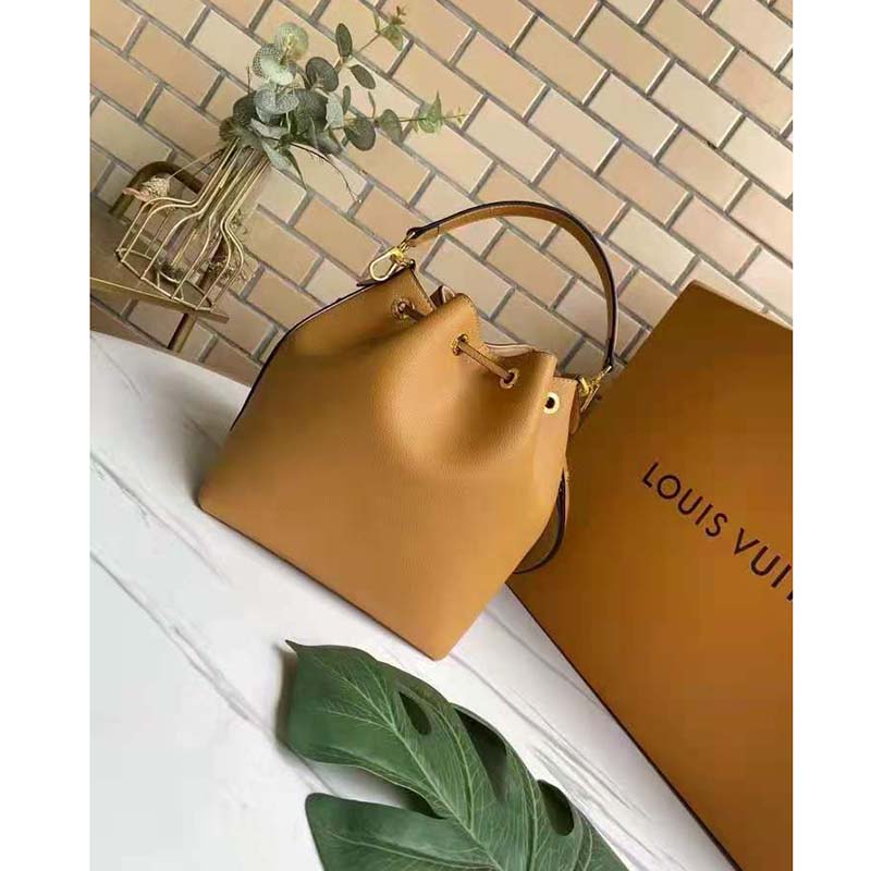 Louis Vuitton Lockme Bucket Tote Olive Green/Beige in Grained