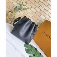 Louis Vuitton Unisex Lockme Bucket Bag Black Grained Calf Leather (14)