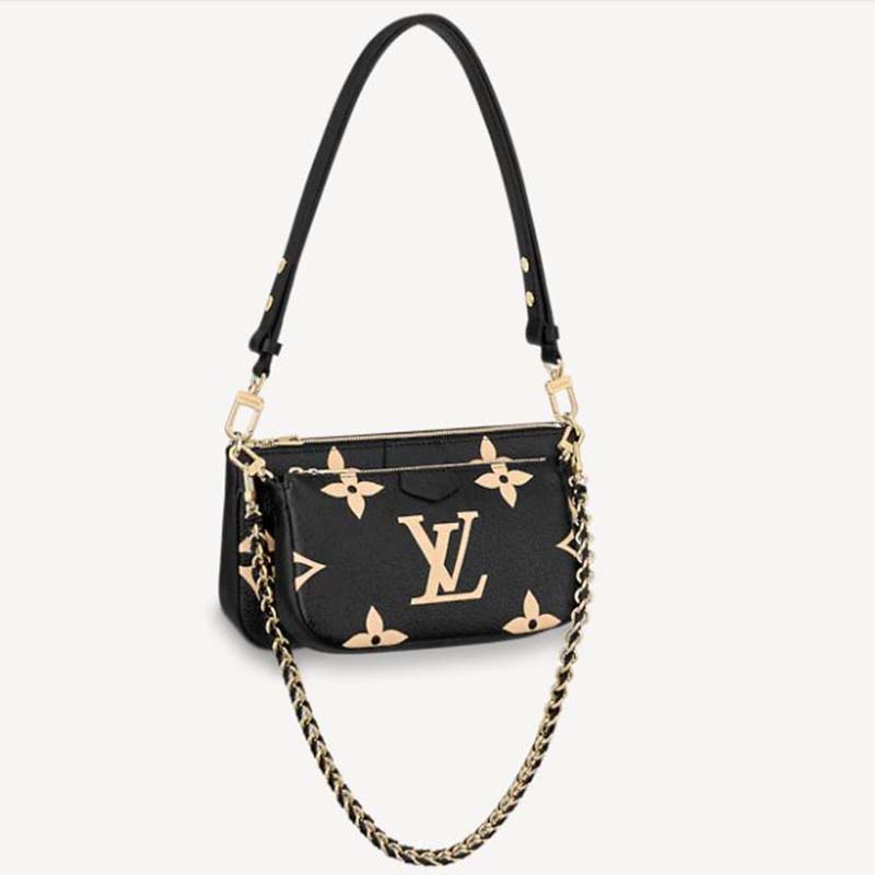 Louis Vuitton Pochette Métis East West Black in Embossed Supple