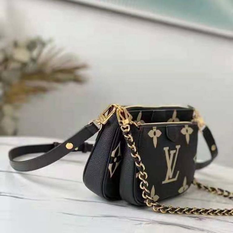 Louis Vuitton Unisex Multi Pochette Accessoires Black Cream Embossed ...