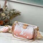 Louis Vuitton Unisex Multi Pochette Accessoires Pink Brume Gray Monogram Giant Coated Canvas - immagine 2