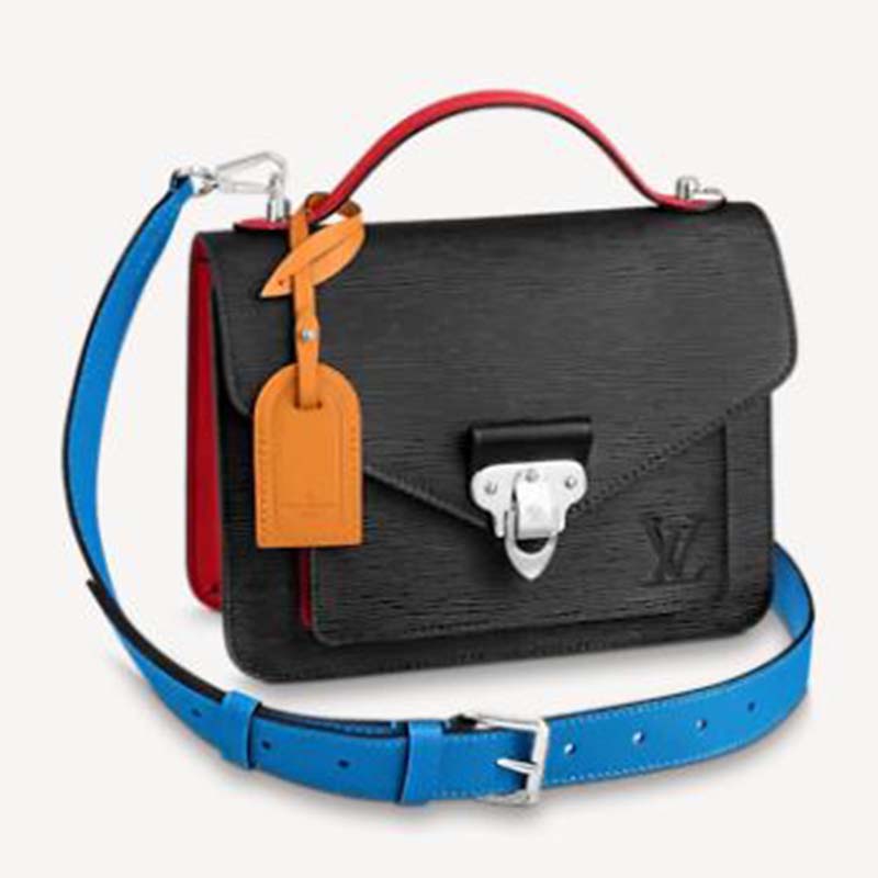 LOUIS VUITTON Epi Neo Monceau Black Coquelicot Blue Roi Safran