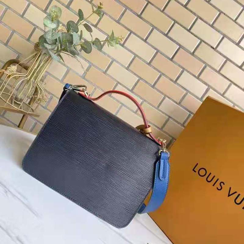 LOUIS VUITTON Epi Neo Monceau Black Coquelicot Blue Roi Safran