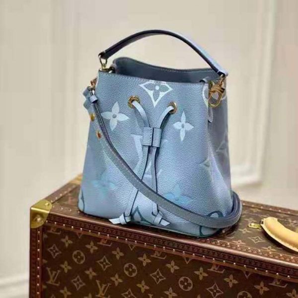 Louis Vuitton Unisex NéoNoé BB Bucket Bag Summer Blue Embossed Grained Cowhide Leather (2)