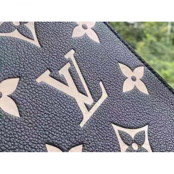 Louis Vuitton Unisex Petit Sac Plat Black Beige Monogram Empreinte Embossed Supple Grained Cowhide (10)