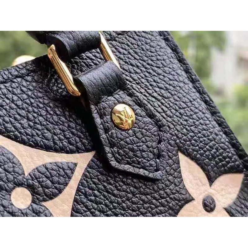 Louis Vuitton Black & Beige Monogram Empreinte Petit Sac Plat