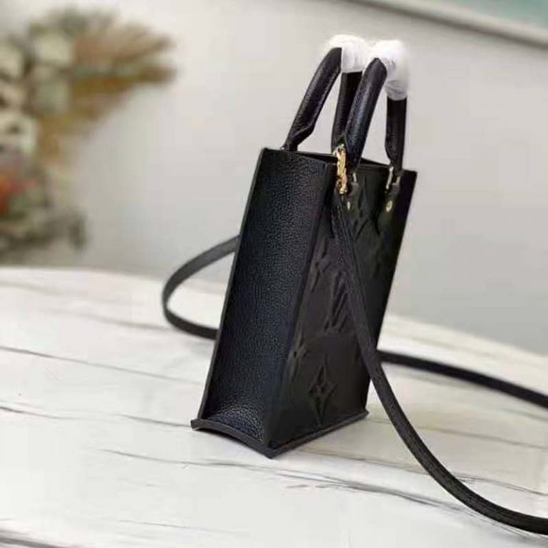 Louis Vuitton Unisex Petit Sac Plat Black Monogram Empreinte Embossed