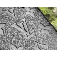Louis Vuitton Unisex Petit Sac Plat Black Monogram Empreinte Embossed Supple Grained Cowhide