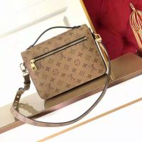 Louis Vuitton Unisex Pochette Métis Bag Monogram Reverse Coated Canvas Natural Cowhide