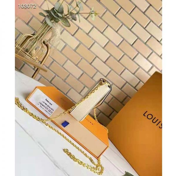 Louis Vuitton Women Félicie Pochette Cream Saffron Monogram Empreinte Embossed Supple Grained Cowhide (5)