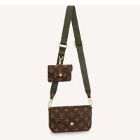 Louis Vuitton Women Félicie Strap & Go Félicie Pochette Khaki Green Monogram Coated Canvas